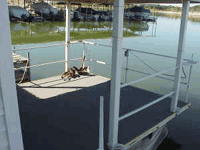 Floating cabin at Lake Whitney Marina