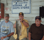 Indoor fishing at Lake Whitney Marina