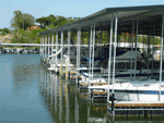Wet slips at Lake Whitney Marina
